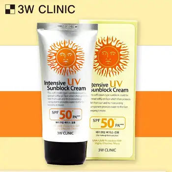 3W CLINIC UV Слънцезащитен Крем SPF50 PA +++ 70 мл Освежаващ Слънцезащитен Крем Избелващ Хидратиращ Осветляющий Слънцезащитен Крем Масло контрол