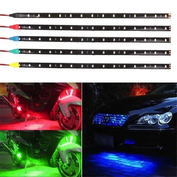 4 12V Цвят на Купето на Автомобила Led Ленти Етикети Дневни Светлини Водоустойчива Гъвкав Автомобил на Светлина