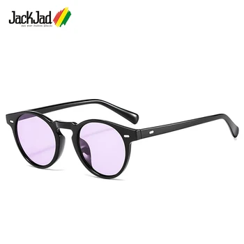 JackJad Мода Грегъри Пек Стил Vintage Кръгли Слънчеви Очила Цвят На Океана Лещи Нитове Марка Дизайнерски Слънчеви Очила Óculos De Sol 3358