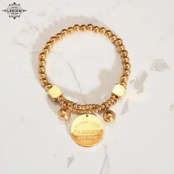 LESIEM Най-новия Прием на Златно Момиче гривни, гривни И златна топка, линейни еластични гривни bracelete bone